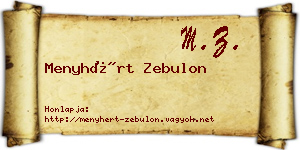 Menyhért Zebulon névjegykártya